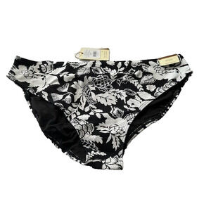 Artesands Monet Swim Pant Bikini Bottom Floral Mid Rise Stretch Black Sz 14‎ NWT